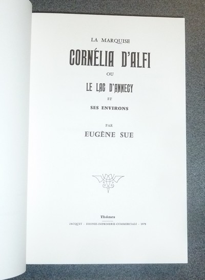 La marquise Cornélia d'Alfi, ou le Lac d'Annecy et ses environs