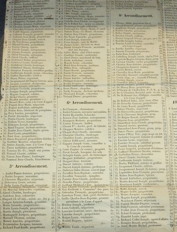 Liste des électeurs politiques de la Ville de Chambéry pour l'année 1849