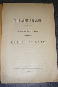 Club Alpin Français, Section de Saône-et-Loire, bulletin n° 12, 1888