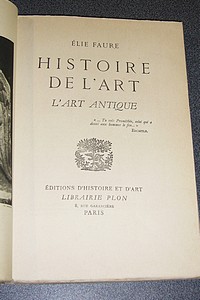 L'art antique. Histoire de l'art