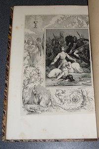 Le livre des Saintes contenant la Vie et les actes de la Sainte vierge, Madeleine, Cécile, Catherine, Ursule, Clotilde, Geneviève, Elisabeth de Hongrie, Thérèse. Méditations poétiques, précédé d'un double calendrier (par Schneider, ex-libris du Duc d