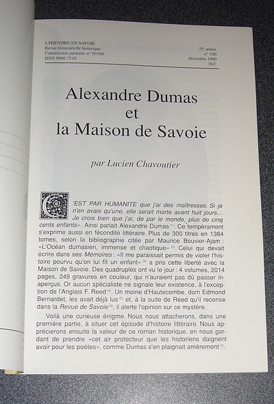 Alexandre Dumas et la Maison de Savoie