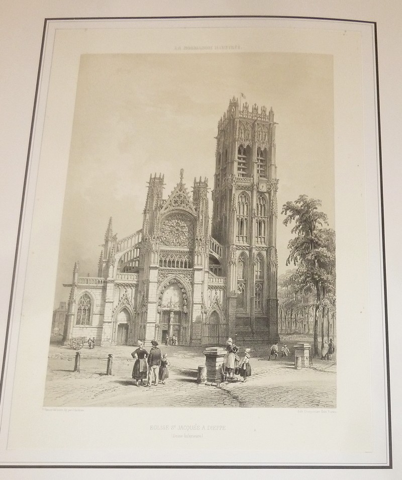 Église St Jacques à Dieppe (Seine-Inférieure) (Lithographie)