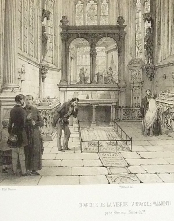 Chapelle de la Vierge (Abbaye de Valmont) près de Fécamp (Seine-Inférieure) (Lithographie)