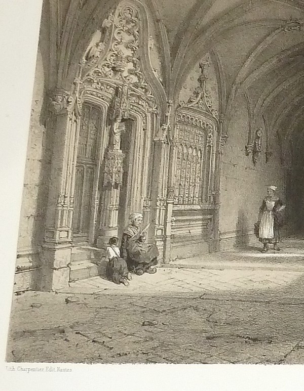 Cloître de l'Abbaye de St Wandrille près de Caudebec (Seine-Inférieure)