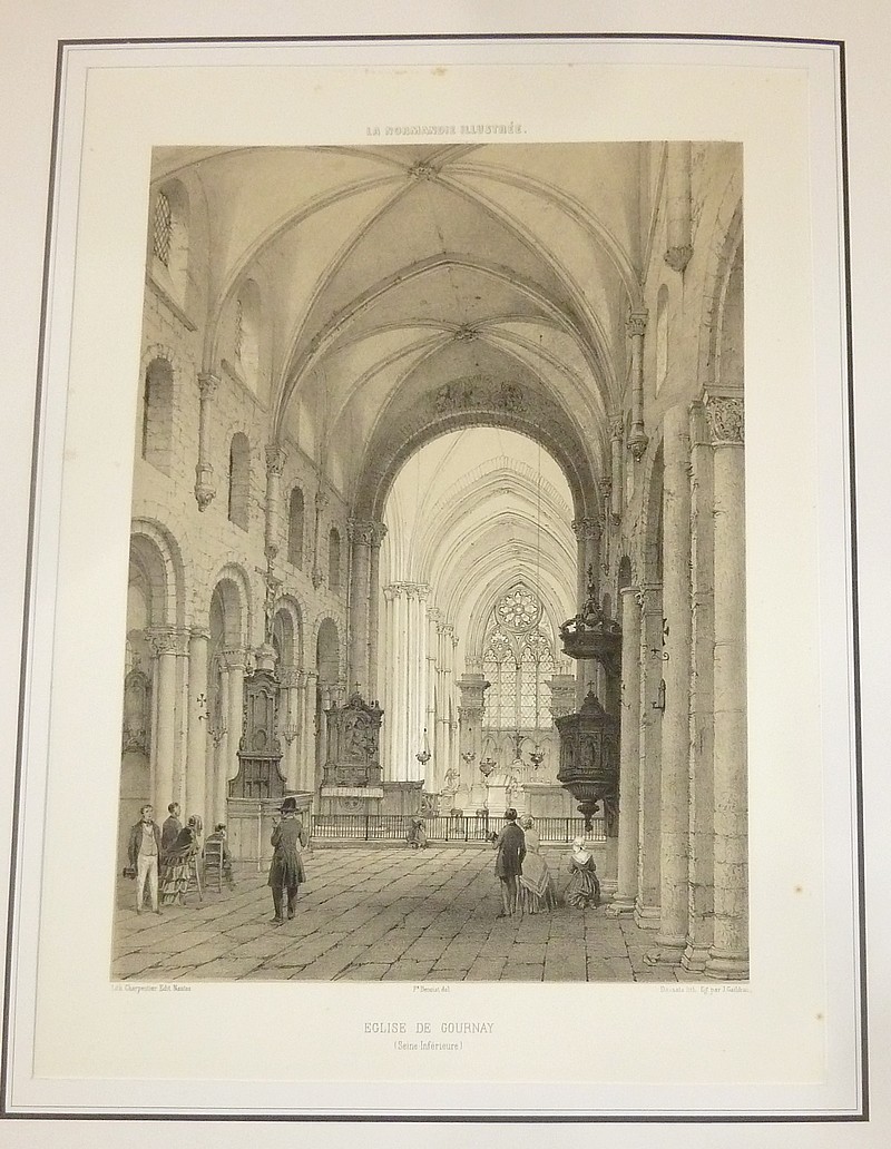 Église de Gournay (Seine-Inférieure) (Lithographie) - Benoist, Félix