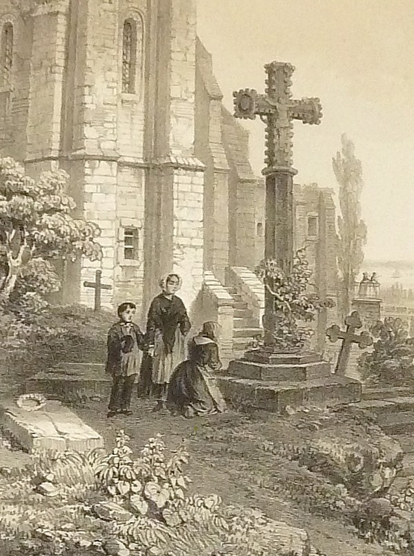Église de l'Abbaye de Graville près du Havre (Seine-Inférieure) (Lithographie)
