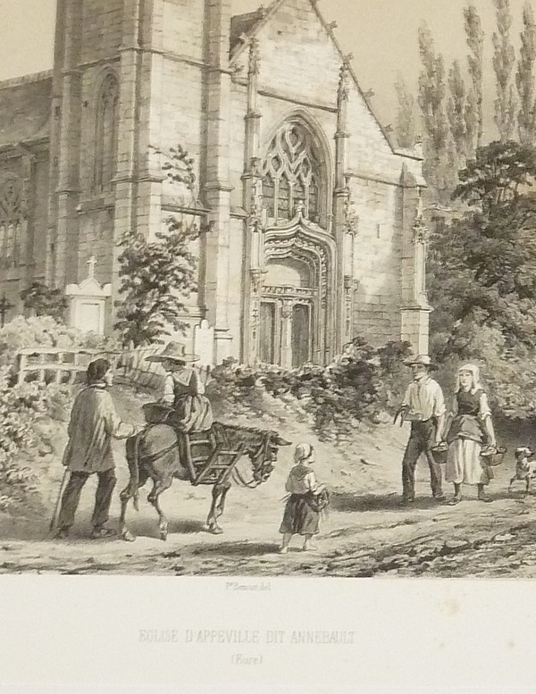 Église d'Appeville dit Annebault (Eure) (Lithographie)