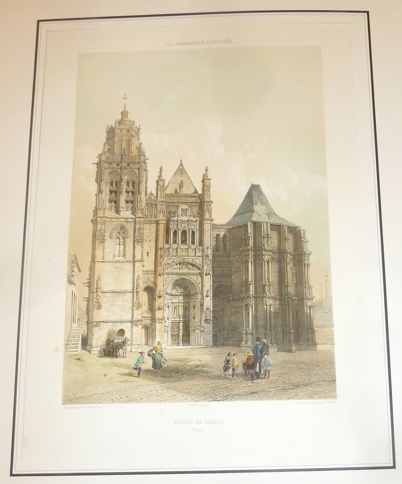 livre ancien - Église de Gisors (Eure) (Lithographie aquarellée) - Benoist, Félix