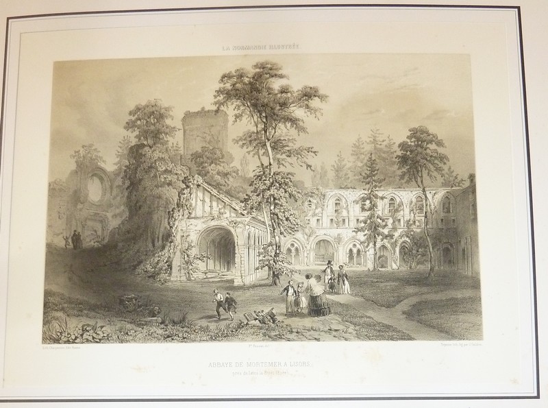 Abbaye de Mortemer à Lisors, près de Lions la Forêt (Eure) (Lithographie)