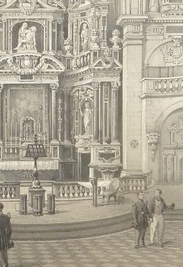 Chapelle St Louis au Prytanée militaire de la Flêche (Sarthe) (Lithographie)