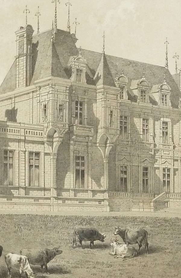 Château du Bourg d'Iré, arrondissement de Segré (Maine et Loire) (Lithographie)