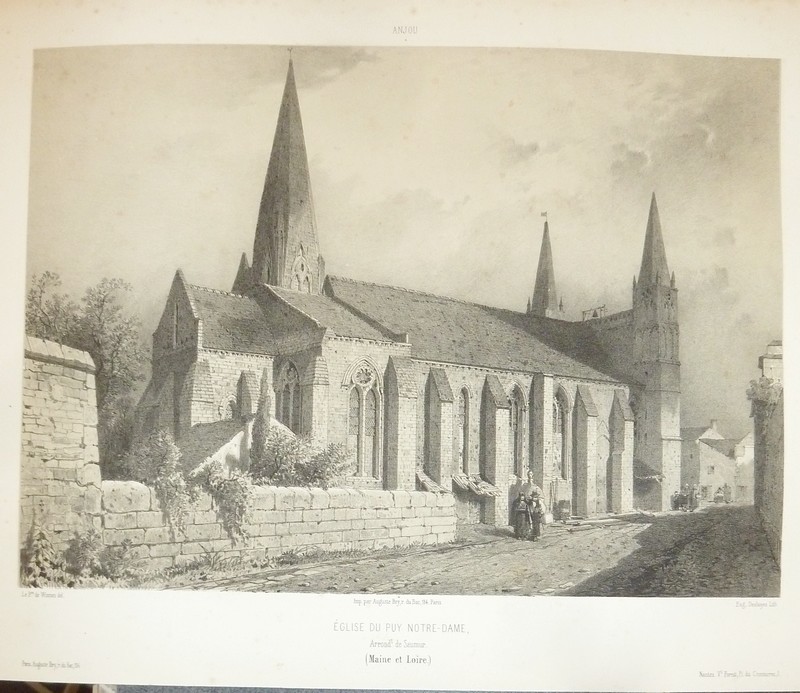 livre ancien - Église du Puy Notre-Dame, arrondissement de Saumur (Maine et Loire) (Lithographie) - Wismes, Baron de