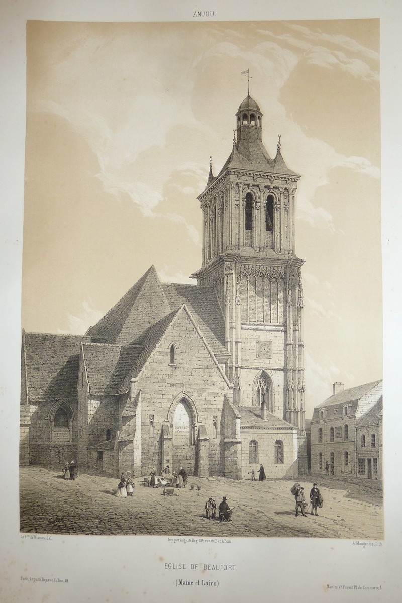 Église de Beaufort (Maine et Loire) (Lithographie)