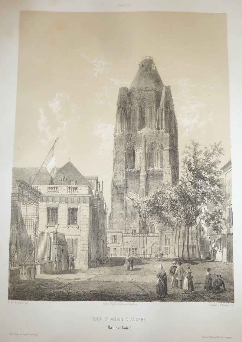 Tour St Aubin à Angers (Maine et Loire) (Lithographie) - Wismes, Baron de