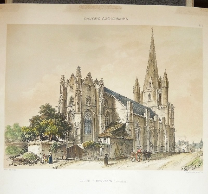 Église d'Hennebon (Morbihan) (Lithographie aquarellée) - Benoist, Félix
