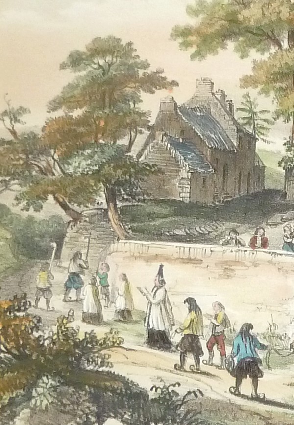 Châteaulin (Finistère) Chapelle du cimetierre (Lithographie aquarellée)