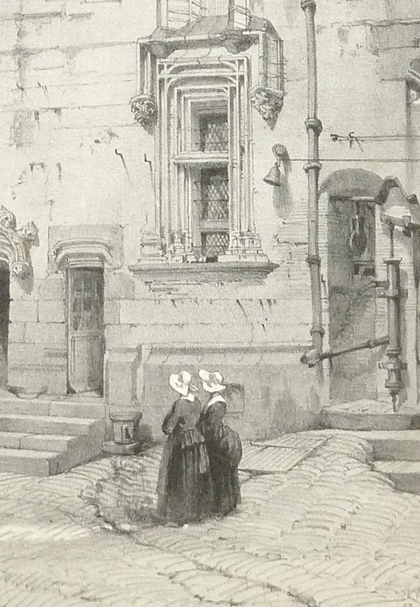 Hôtel St Aignan des Soeurs de Saint-Vincent de Paul à Nantes (Bretagne) (Lithographie)