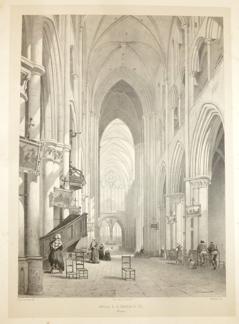 Intérieur de la Cathédrale de Dol (Bretagne) (Lithographie)