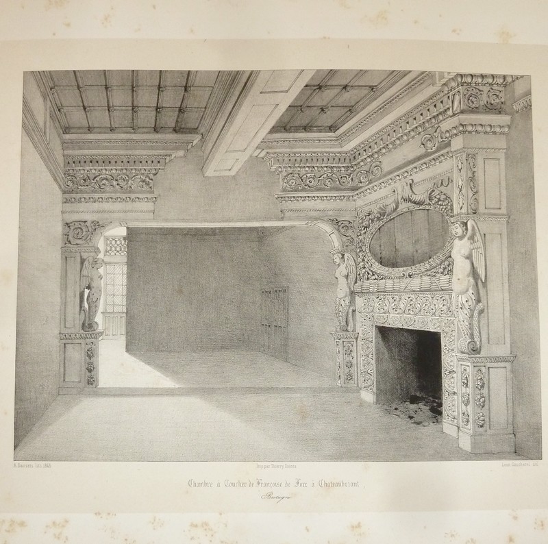 Chambre à coucher de Françoise de Foix à Châteaubriant (Bretagne) (Lithographie)