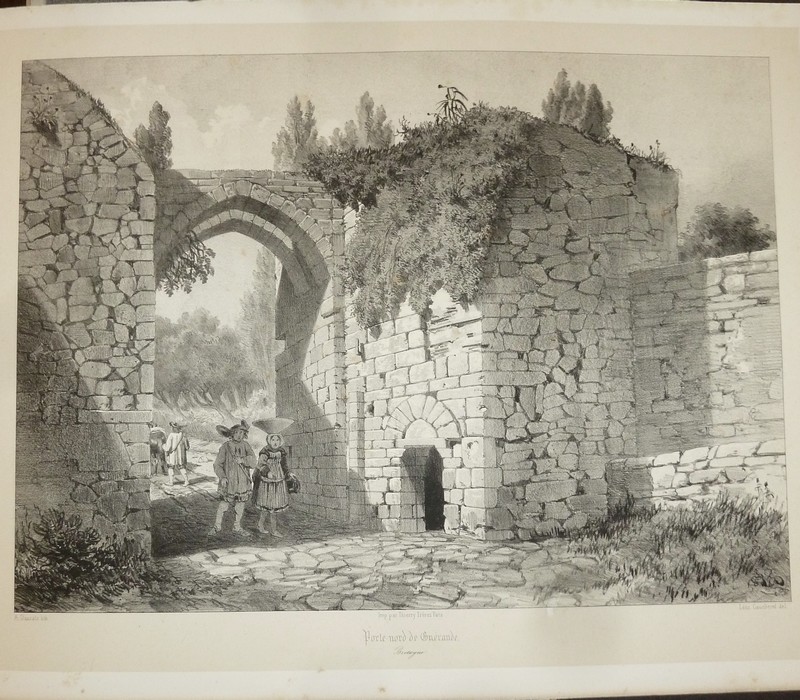 Porte nord de Guérande (Bretagne) (Lithographie) - Gaucherel, Léon