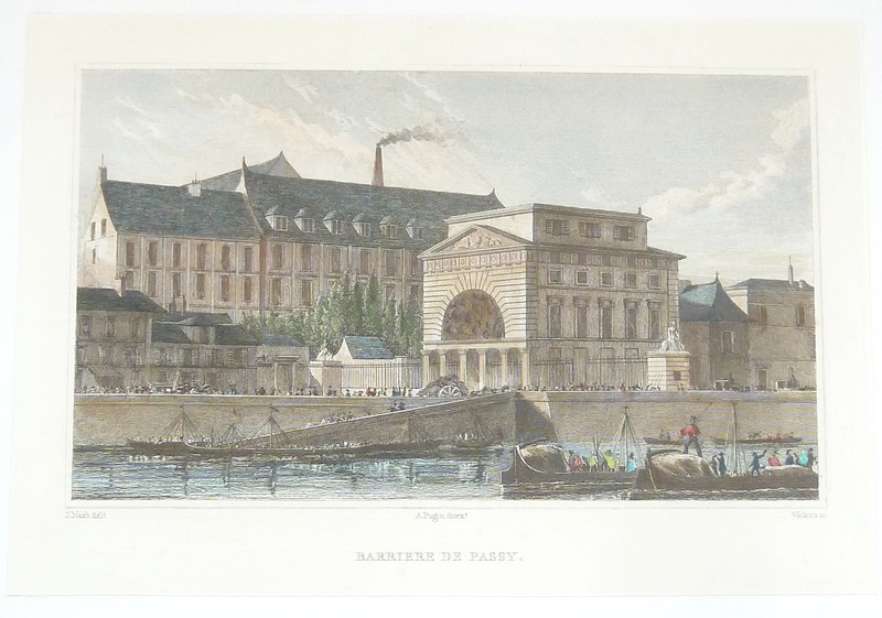 Barrière de Passy (Gravure aquarellée)