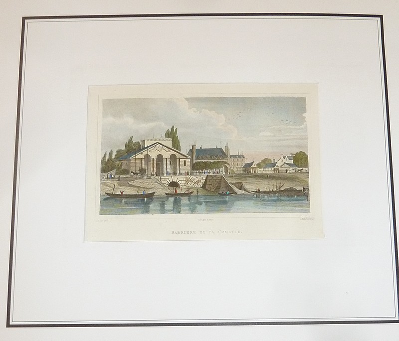 Barrière de la Cunette (Gravure aquarellée)