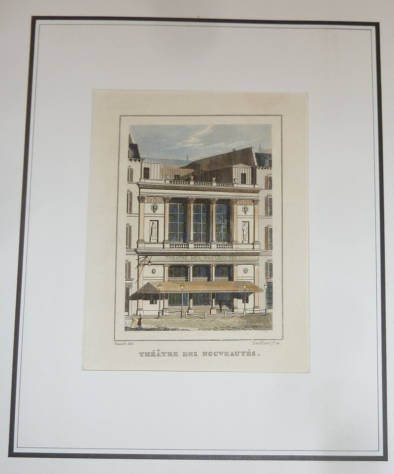 Théâtre des Nouveautés (Gravure aquarellée)