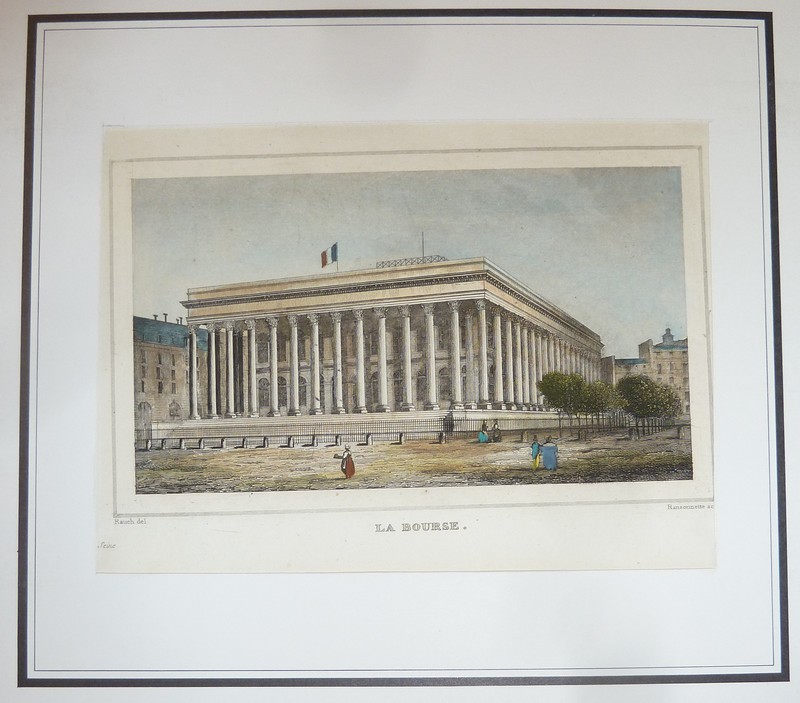 La Bourse (Gravure aquarellée)