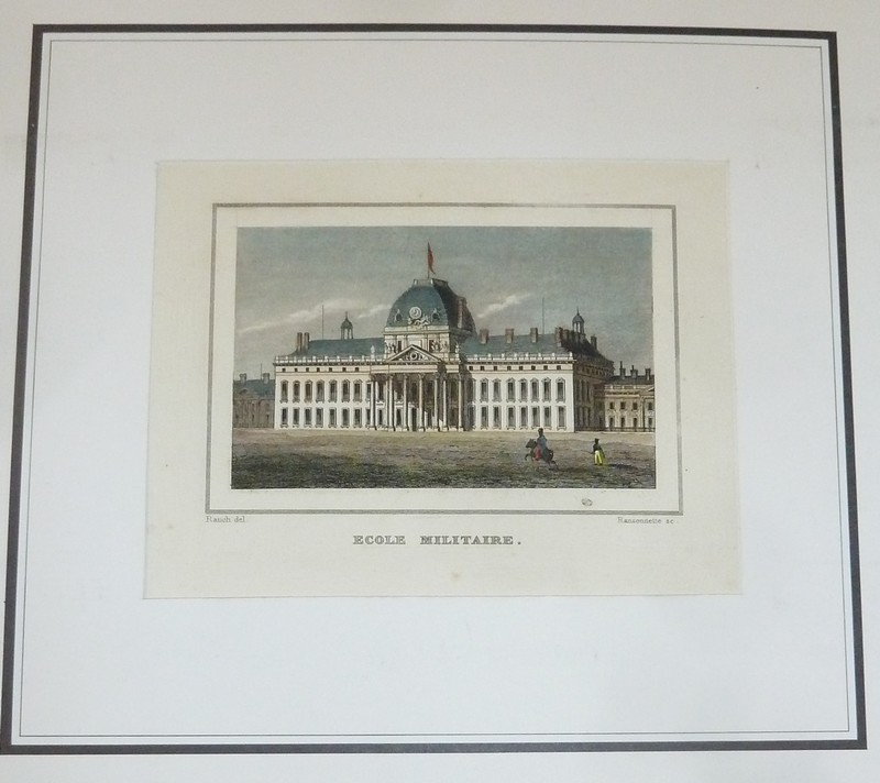 École Militaire (Gravure aquarellée)