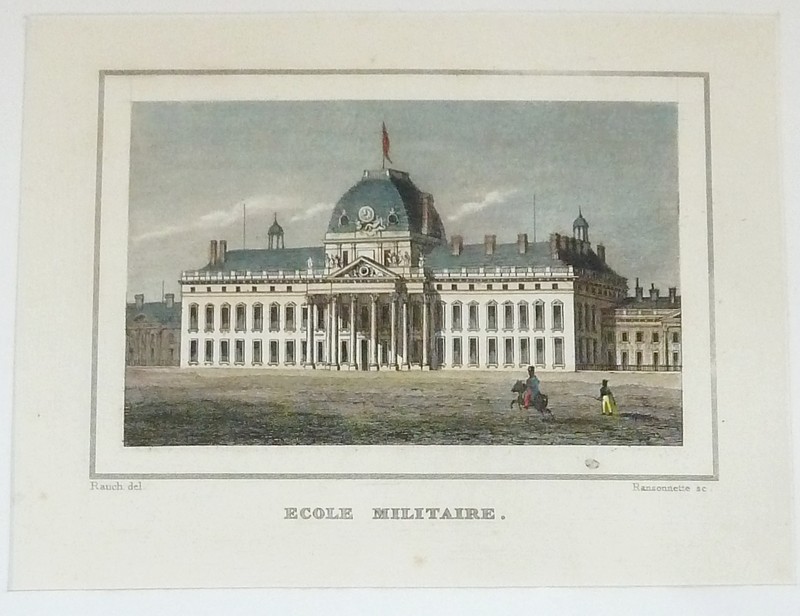 École Militaire (Gravure aquarellée)