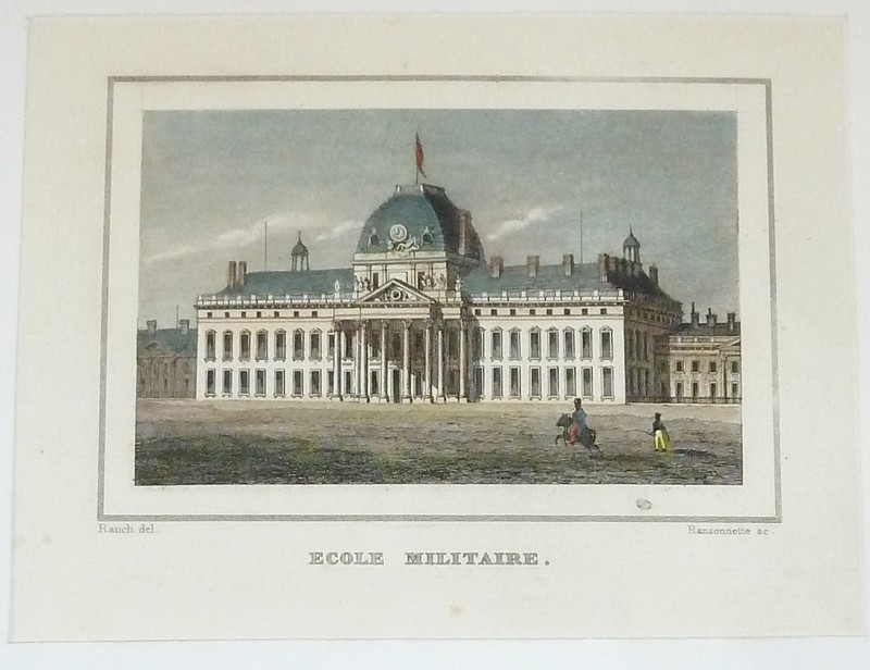 École Militaire (Gravure aquarellée)