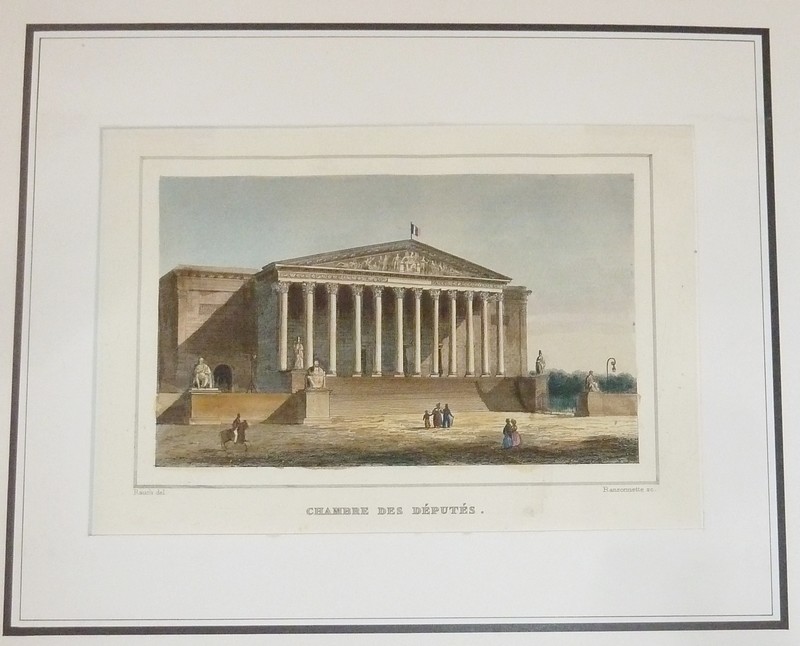 Chambre des Députés (Gravure aquarellée)