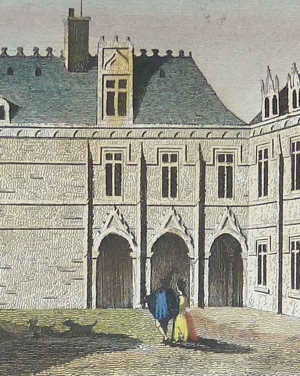 Hôtel Cluny (Gravure aquarellée)