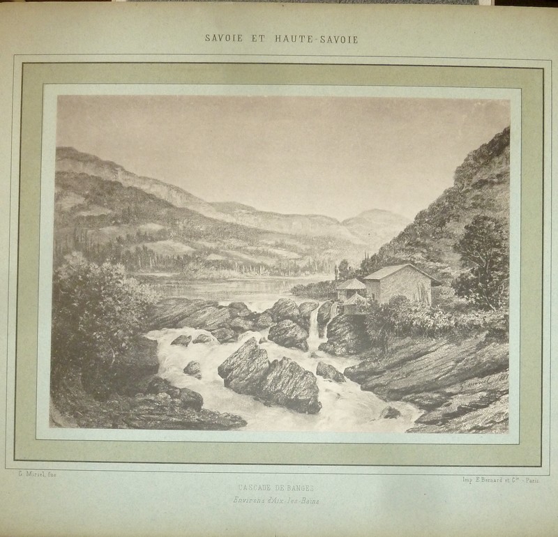 Cascade de Banger - Environs d'Aix-les-Bains (lithographie)
