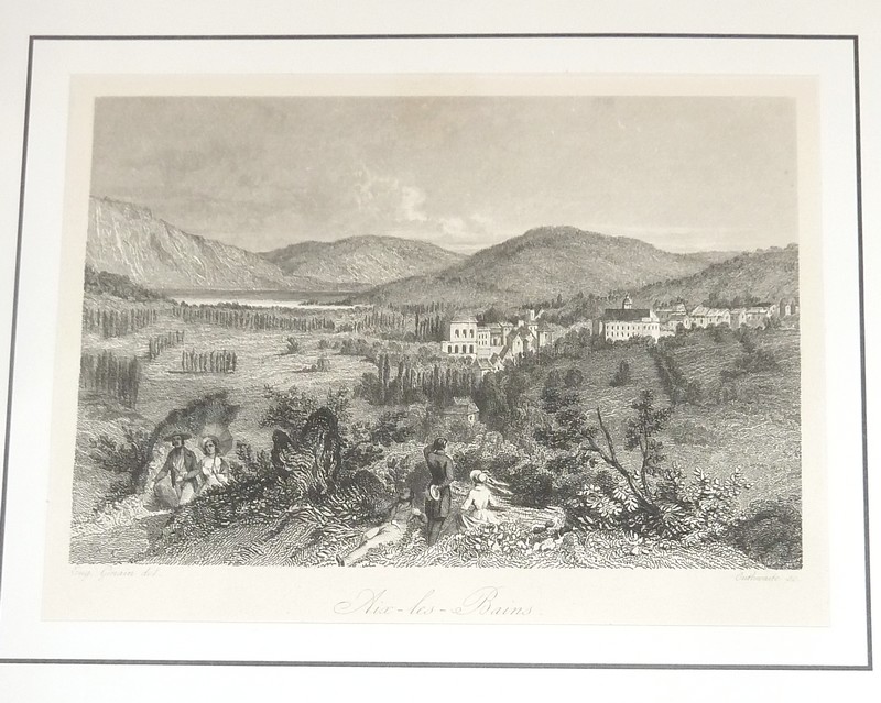 Aix-les-Bains (vue prise de la Roche du Roi) (Gravure)