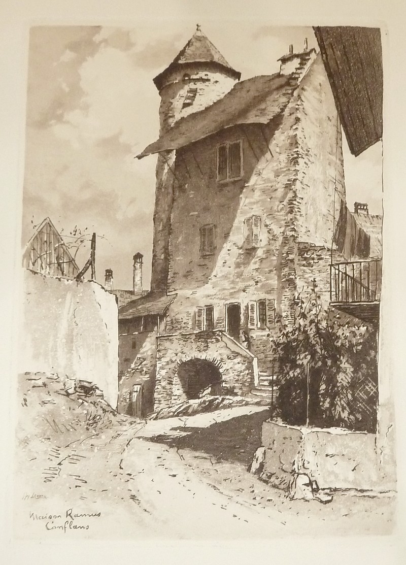 Livre ancien Savoie - Maison Ramus, Conflans (Eau-forte) - Drevet, Joanny