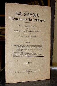 Académie de Savoie, La Savoie Littéraire & Scientifique, 1re année, 3e trimestre, 1907