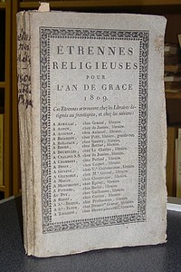 livre ancien - Étrennes religieuses pour l'an de grace 1809 - 