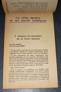 Les dossiers de l'agitateur, N° 10, avril 1932. La crise Agraire et les partis politiques