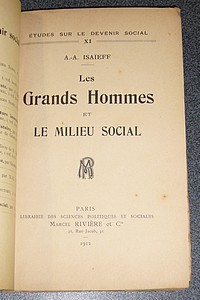Les Grands Hommes et le Milieu Social