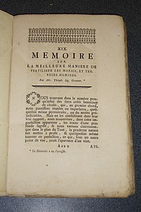 Recueil de Mémoires concernant l'oeconomie rurale par une société établie à Berne en Suisse. Tome second. IV. partie (1761)