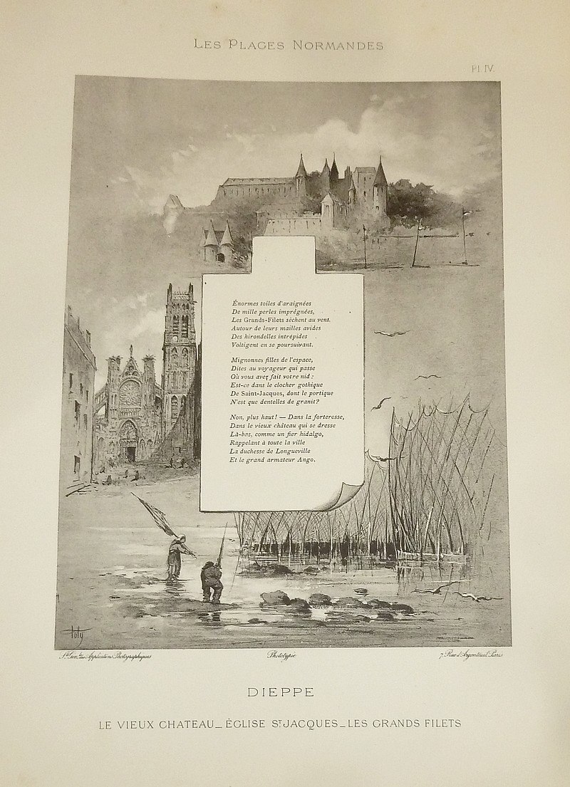 Les plages normandes illustrées - Dieppe (12 planches), illustrées par Toly, poésies de M. Adrien Dézamy