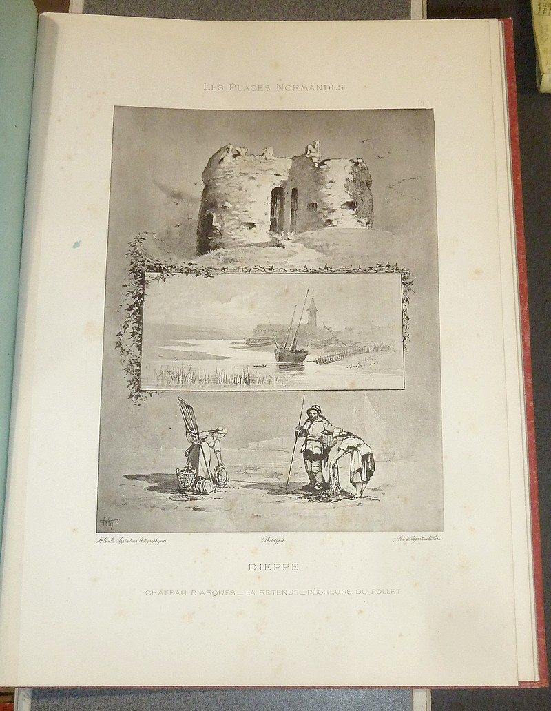 Les plages normandes illustrées - Dieppe (12 planches), illustrées par Toly, poésies de M. Adrien...