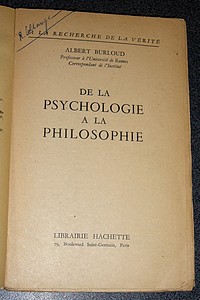 De la psychologie à la philosophie