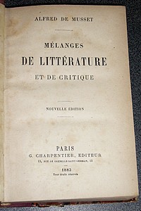 Mélanges de littérature et de critique