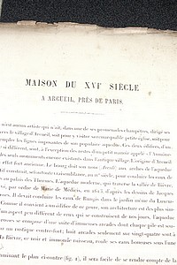 Monographie d'une Maison du XVIe siècle à Arcueil, près de Paris