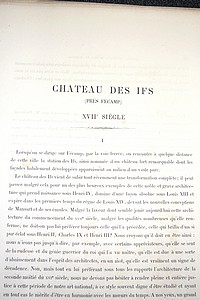 Monographie du Château des Ifs (près Fécamp) XVIIe siècle