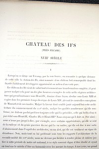 Monographie du Château des Ifs (près Fécamp) XVIIe siècle