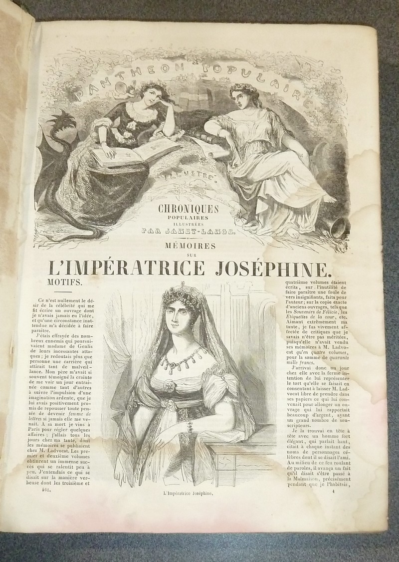 Mémoires sur l'Impératrice Joséphine, la Ville, la Cour et les salons de Paris sous l'Empire